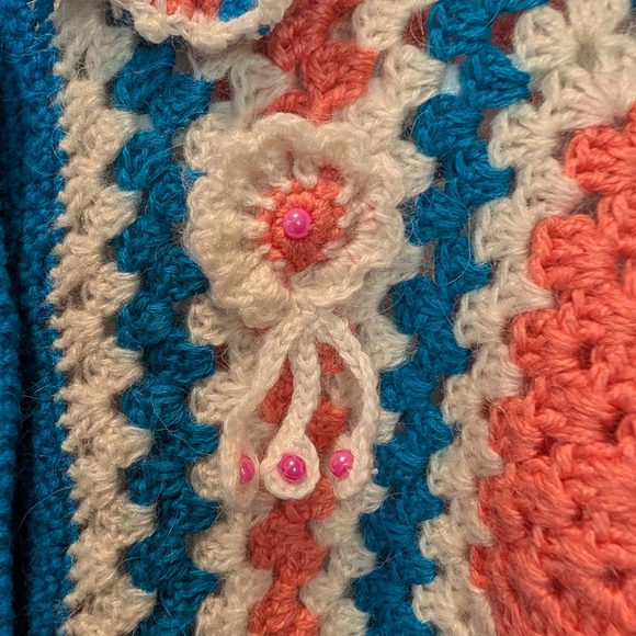 🖤 Vintage 1970's Handmade Cardigan- Approx. Size 3T - Picture 2 of 4